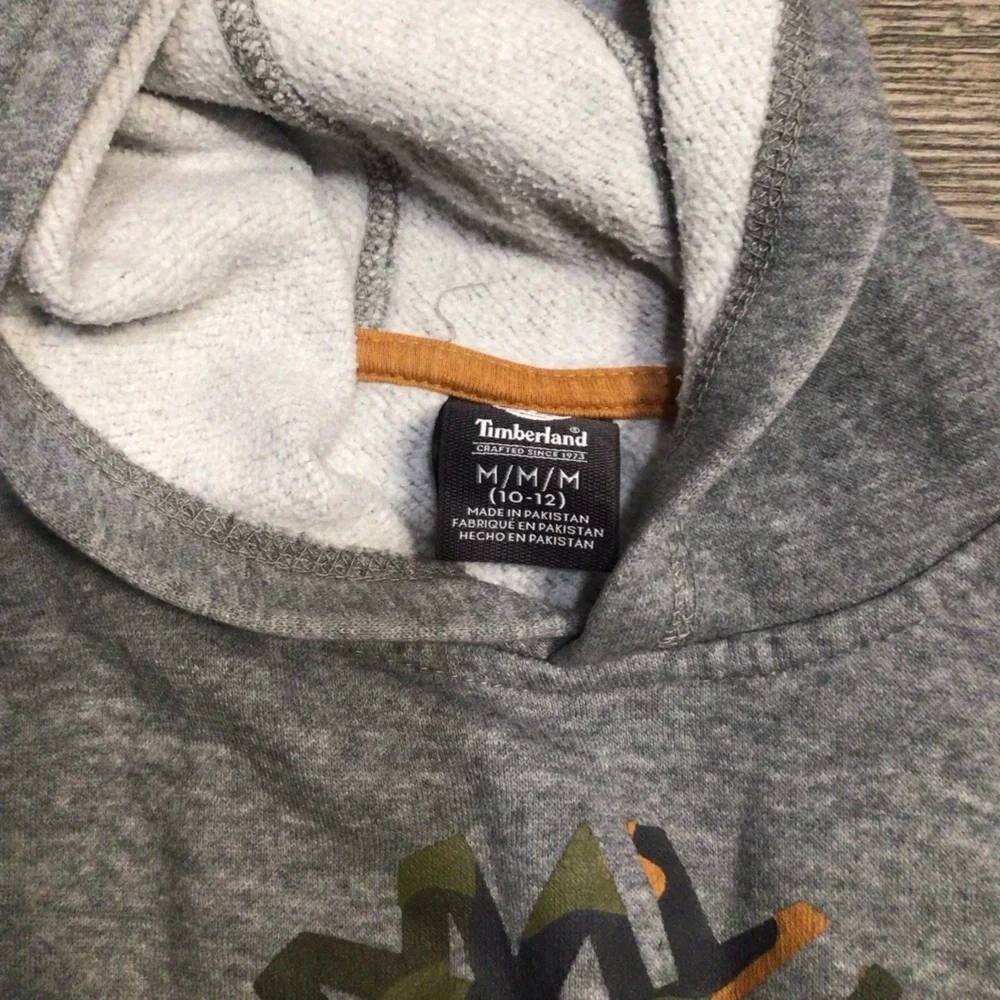 Timberland Gray Hoodie with Camo Logo